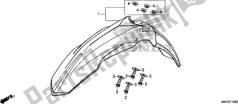 Tutte le parti per il Parafango Anteriore del Honda CRF 450R 2020