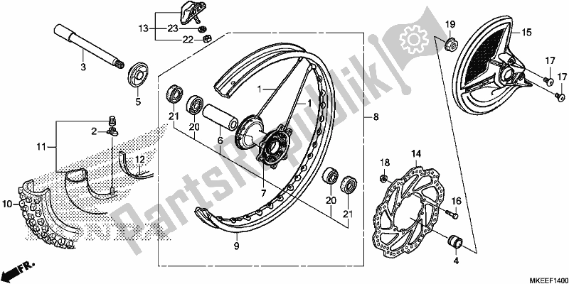 Tutte le parti per il Ruota Anteriore del Honda CRF 450R 2020