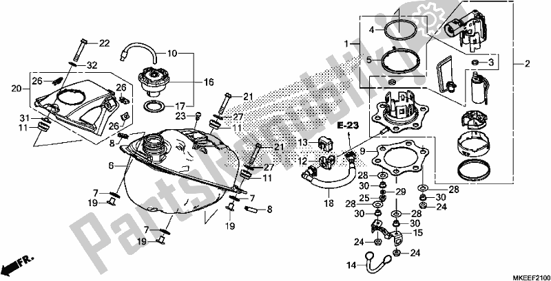 Tutte le parti per il Serbatoio Di Carburante del Honda CRF 450R 2020