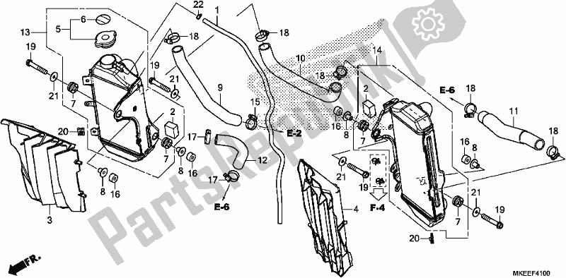 Tutte le parti per il Termosifone del Honda CRF 450R 2020