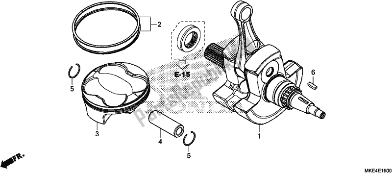 Todas las partes para Cigüeñal / Pistón de Honda CRF 450 RXH USA Type R 2017