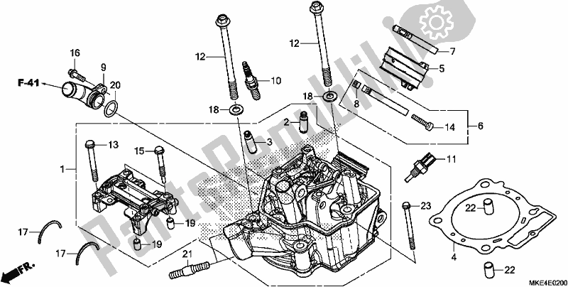 Alle onderdelen voor de Cilinderkop van de Honda CRF 450 RXH USA Type R 2017