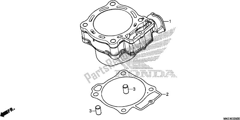 All parts for the Cylinder of the Honda CRF 450 RXH USA Type R 2017