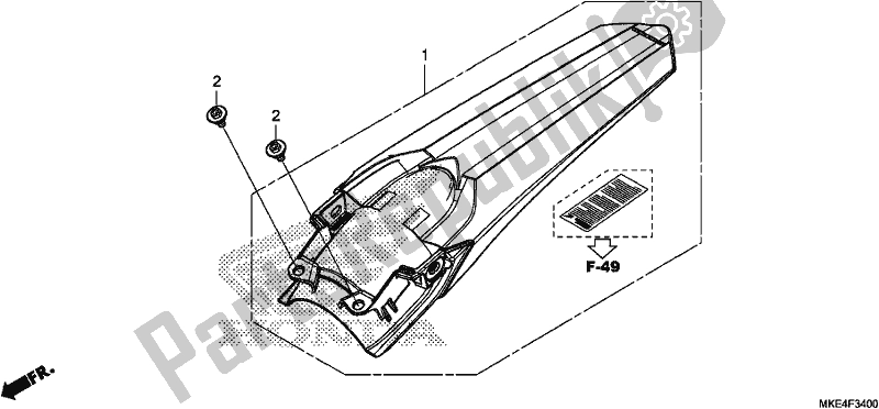 Todas as partes de Pára-choque Traseiro do Honda CRF 450 RXH USA Type R 2017