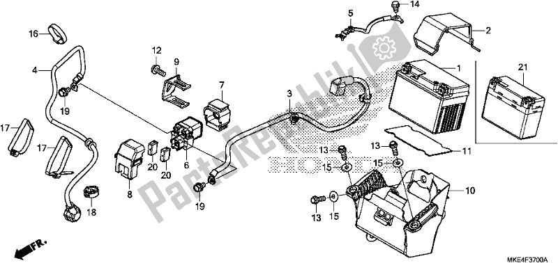 Tutte le parti per il Batteria del Honda CRF 450 RXJ USA Type R 2018