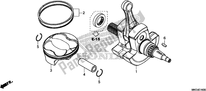 Tutte le parti per il Albero Motore / Pistone del Honda CRF 450 RXJ USA Type R 2018