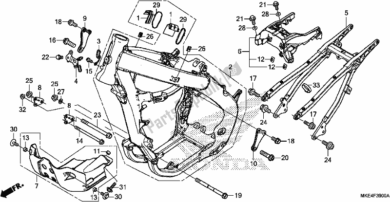 Tutte le parti per il Corpo Del Telaio del Honda CRF 450 RXJ USA Type R 2018