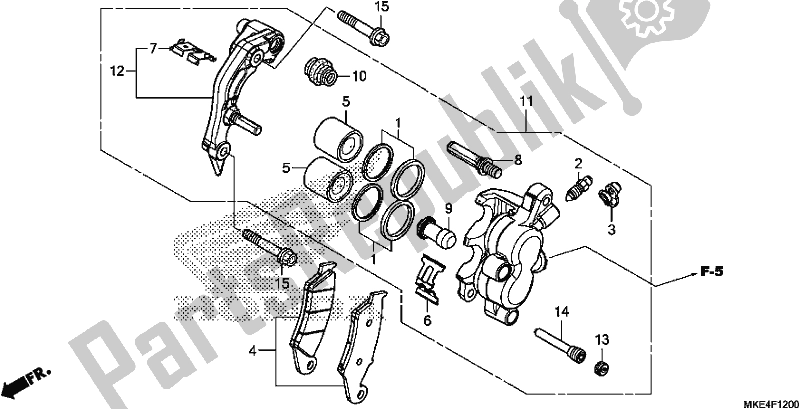 Tutte le parti per il Pinza Freno Anteriore del Honda CRF 450 RXJ USA Type R 2018