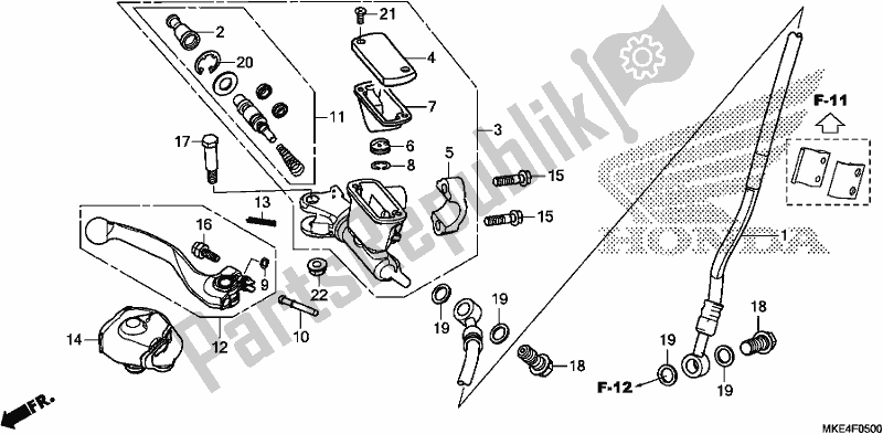 Tutte le parti per il Pompa Freno Anteriore del Honda CRF 450 RXJ USA Type R 2018