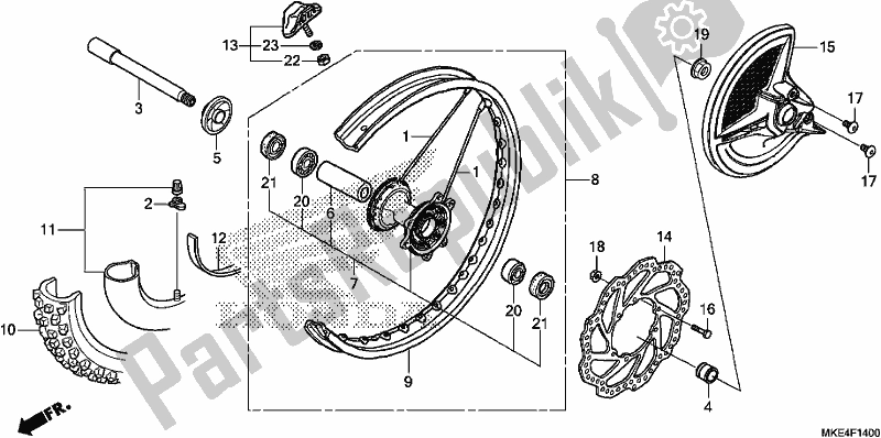 Tutte le parti per il Ruota Anteriore del Honda CRF 450 RXJ USA Type R 2018