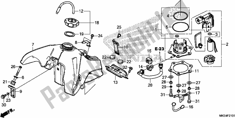 Tutte le parti per il Serbatoio Di Carburante del Honda CRF 450 RXJ USA Type R 2018