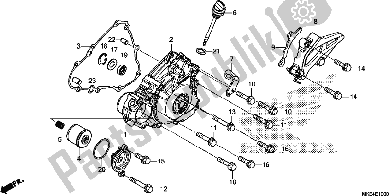 Tutte le parti per il Coperchio Carter Sinistro del Honda CRF 450 RXJ USA Type R 2018