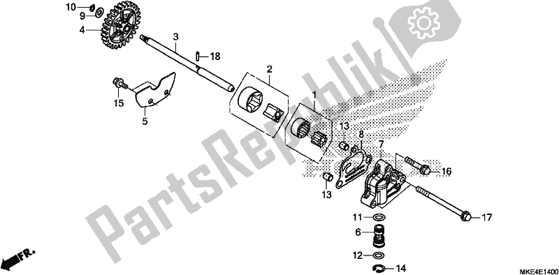 Tutte le parti per il Pompa Dell'olio del Honda CRF 450 RXJ USA Type R 2018