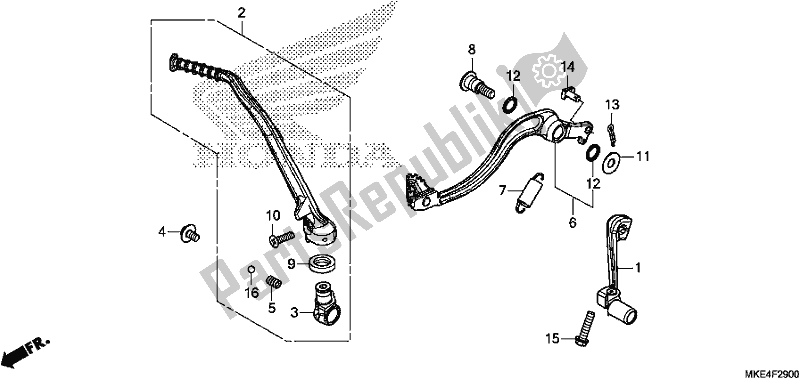 Tutte le parti per il Pedal/kick Starter Arm del Honda CRF 450 RXJ USA Type R 2018