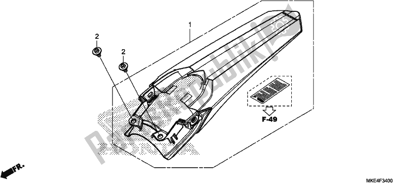 Tutte le parti per il Parafango Posteriore del Honda CRF 450 RXJ USA Type R 2018