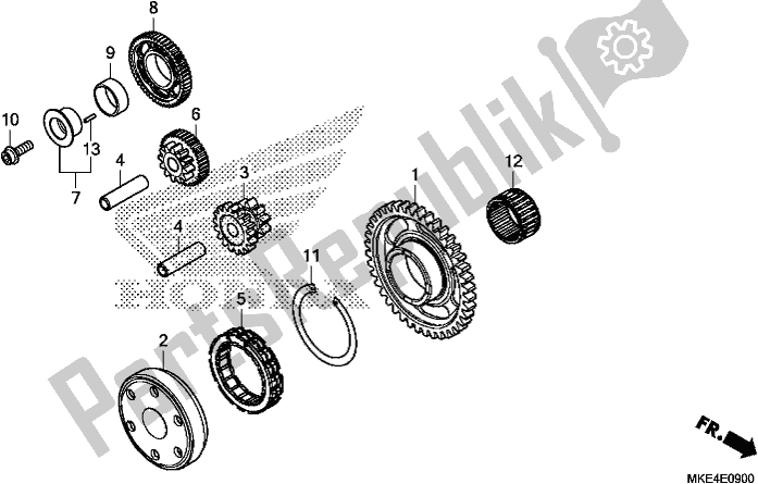 All parts for the Starting Clutch of the Honda CRF 450 RXJ USA Type R 2018
