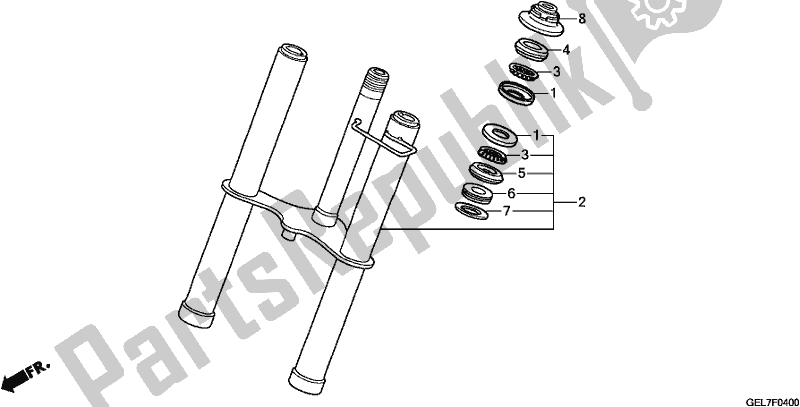 All parts for the Front Fork of the Honda CRF 50F 2018