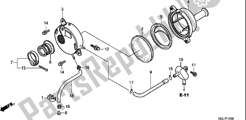 Alle onderdelen voor de Luchtfilter van de Honda CRF 50F 2019