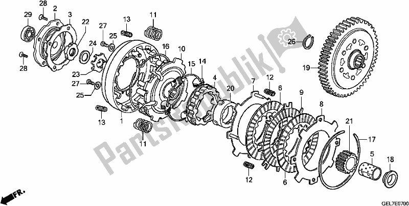 Tutte le parti per il Frizione del Honda CRF 50F 2019