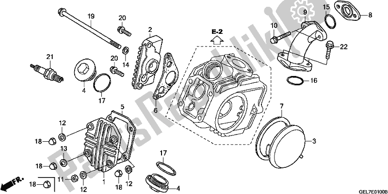 Todas as partes de Tampa Da Cabeça Do Cilindro do Honda CRF 50F 2019