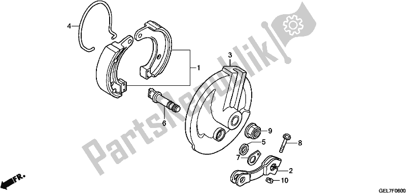 Todas as partes de Painel De Freio Dianteiro do Honda CRF 50F 2019