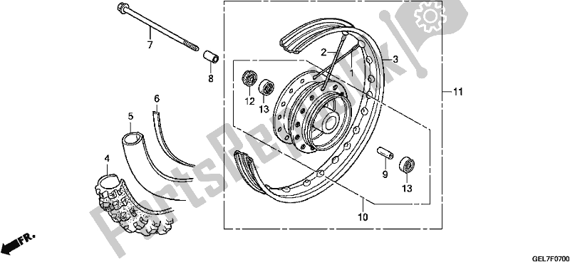 Tutte le parti per il Ruota Anteriore del Honda CRF 50F 2019