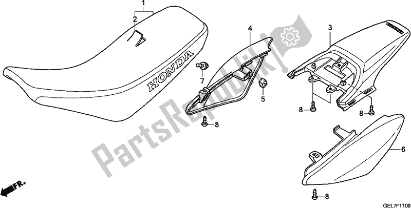 Tutte le parti per il Seat/rear Fender del Honda CRF 50F 2019