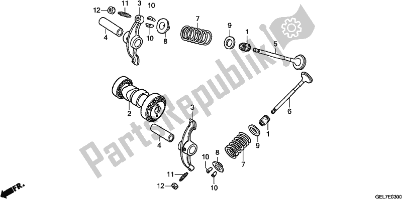 All parts for the Camshaft/valve of the Honda CRF 50F 2020