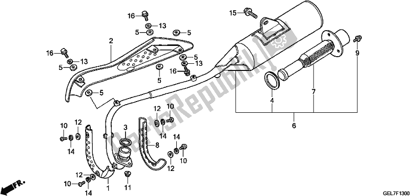 Wszystkie części do T? Umik Wydechowy Honda CRF 50F 2020