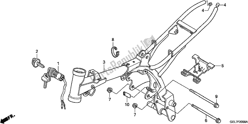 All parts for the Frame Body of the Honda CRF 50F 2020
