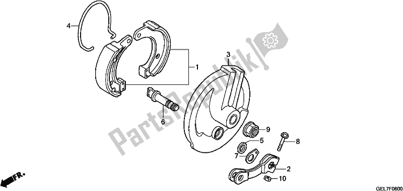 All parts for the Front Brake Panel of the Honda CRF 50F 2020