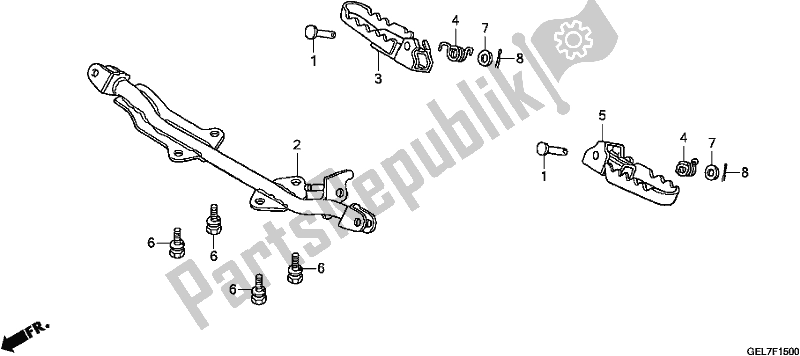 All parts for the Step of the Honda CRF 50F 2020
