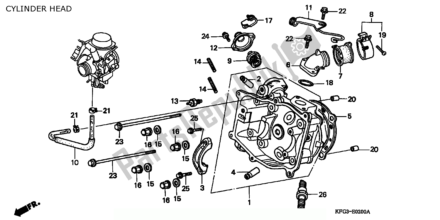 Todas las partes para Cabeza De Cilindro de Honda FES 250 Foresight W Netherlands KPH 1998