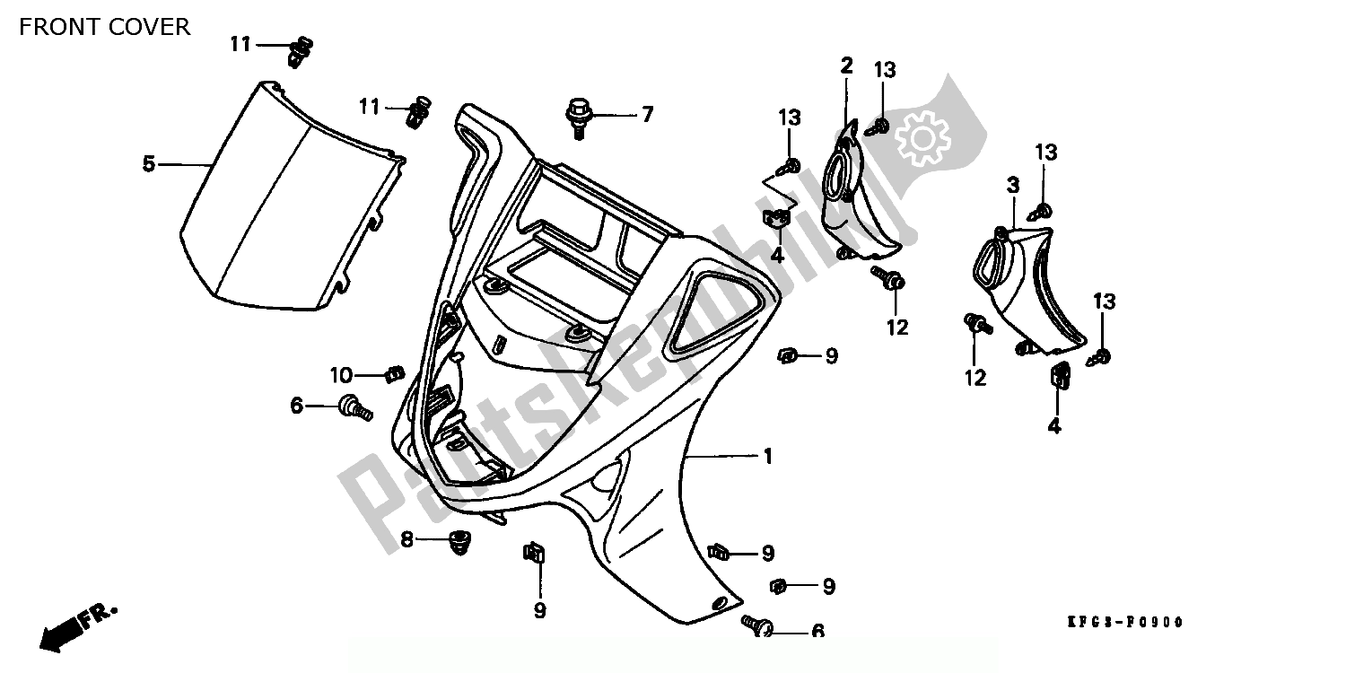 Toutes les pièces pour le Couverture Avant du Honda FES 250 Foresight W Netherlands KPH 1998