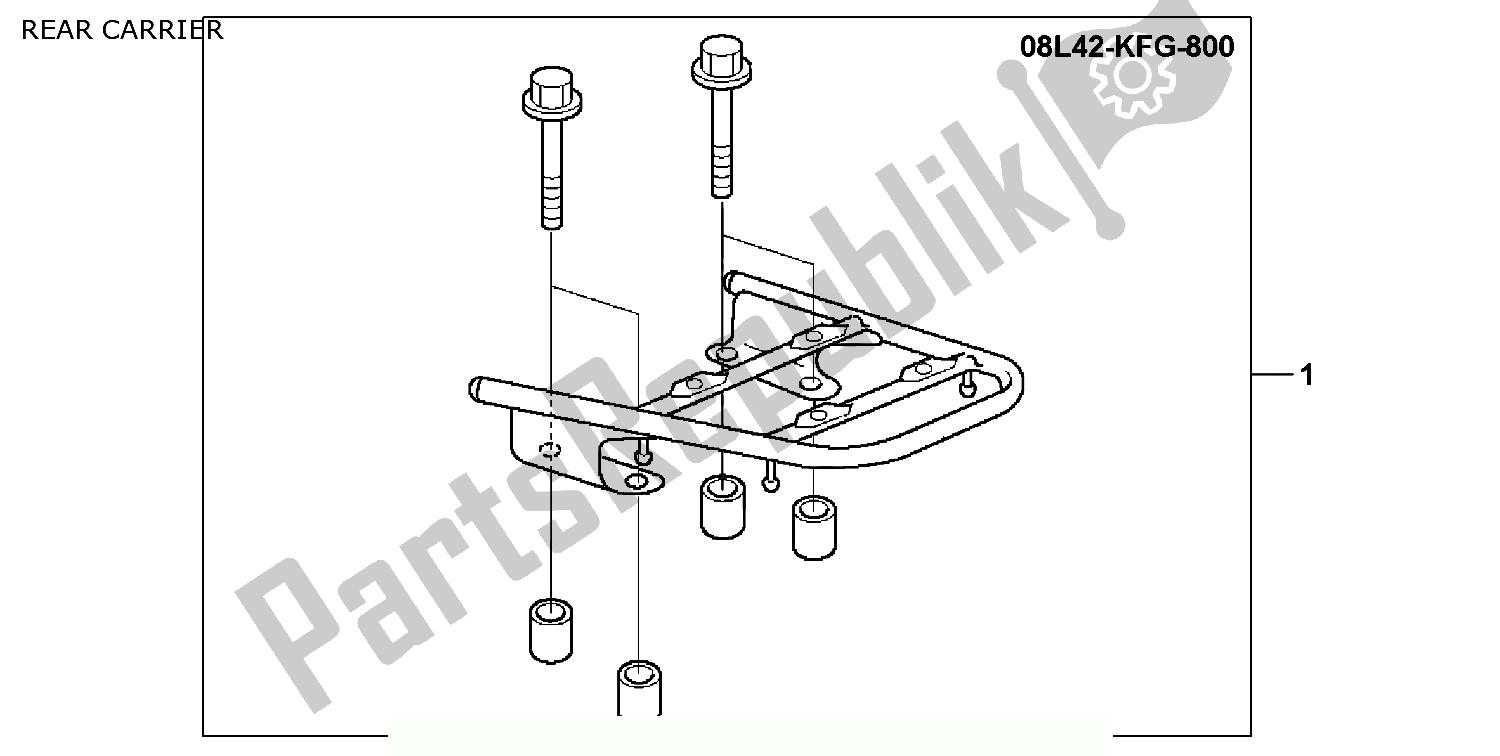 All parts for the Rear Carrier of the Honda FES 250 Foresight W Netherlands KPH 1998