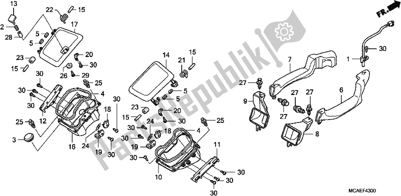 Toutes les pièces pour le Conduit D'air du Honda GL 1800 Goldwing 2017