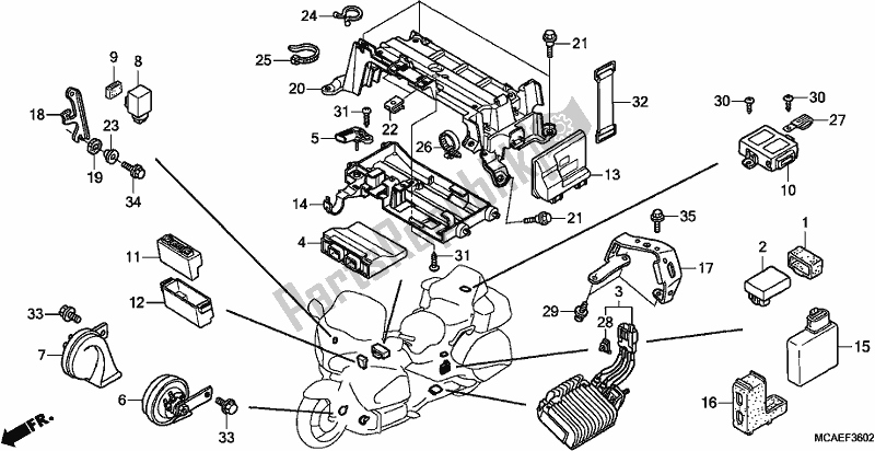 Toutes les pièces pour le Unité De Contrôle du Honda GL 1800 Goldwing 2017