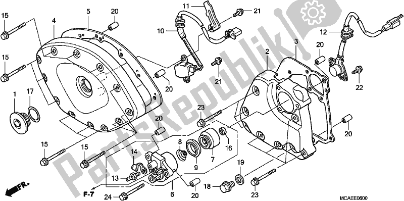 Todas as partes de Front Cover/transmission Cover do Honda GL 1800 Goldwing 2017
