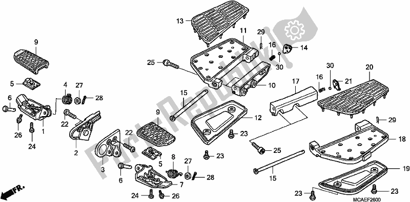 Alle onderdelen voor de Stap van de Honda GL 1800 Goldwing 2017