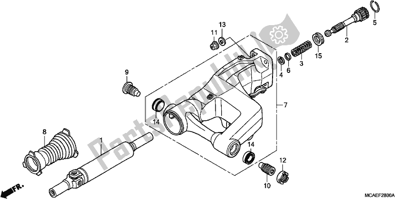 Toutes les pièces pour le Bras Oscillant du Honda GL 1800 Goldwing 2017