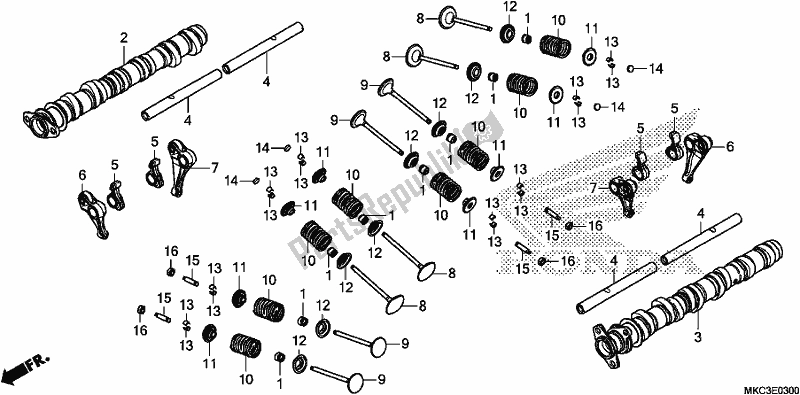 Toutes les pièces pour le Arbre à Cames / Soupape du Honda GL 1800 Goldwing Tour Manual 2018