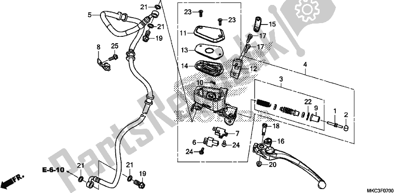 Tutte le parti per il Pompa Frizione del Honda GL 1800 Goldwing Tour Manual 2018
