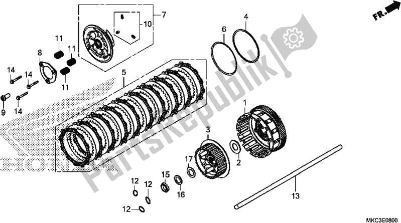 Todas las partes para Embrague de Honda GL 1800 Goldwing Tour Manual 2018