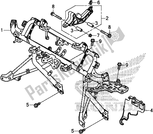 Todas as partes de Capuz Ficar do Honda GL 1800 Goldwing Tour Manual 2018