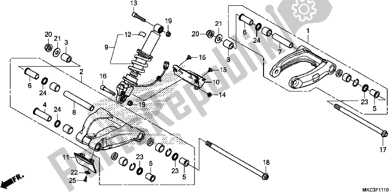 Tutte le parti per il Cushion Arm del Honda GL 1800 Goldwing Tour Manual 2018