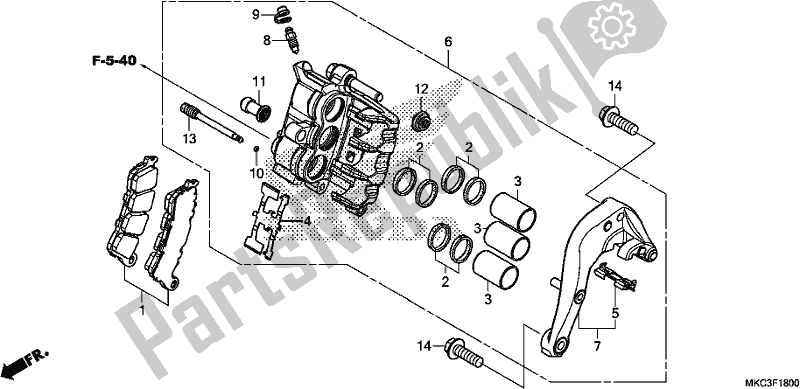 Plaquettes de frein arrière Goldwing 06435-MKC-A01, Pièce d'origine Honda