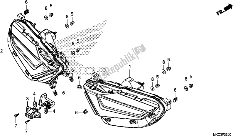 Todas las partes para Luz De Combinación Trasera de Honda GL 1800 Goldwing Tour Manual 2018