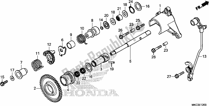 Alle onderdelen voor de Achteruitversnelling van de Honda GL 1800 Goldwing Tour Manual 2018