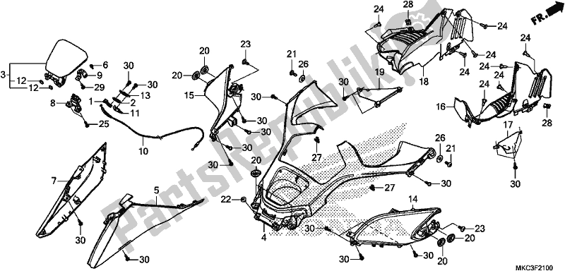 Tutte le parti per il Riparo del Honda GL 1800 Goldwing Tour Manual 2018