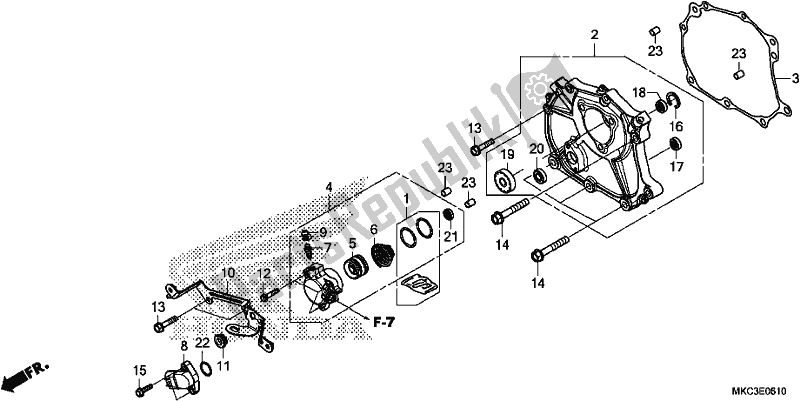 All parts for the Shift Cover of the Honda GL 1800 Goldwing Tour Manual 2018